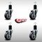 Service Caster 3.5'' SS Thermoplastic Rubber Wheel Swivel 1-3/4'' Expanding Stem Caster Set, 4PK SCC-SSEX20S3514-TPRB-134-4 - alternate 2